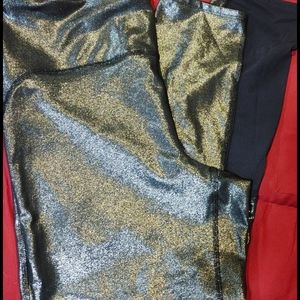 Metallic black leggings